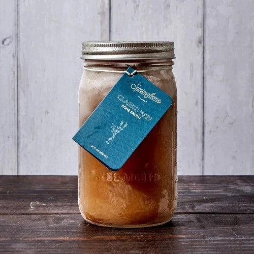 Beef Bone Broth Made from Grass-Fed, Grass-Finished Bones and Simmered for 18+ Hours for Cooking or Sipping