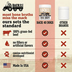 Beef Bone Broth Powder for Dogs with Probiotics, Made from Grass-Fed Bones for Savory Meal Topping