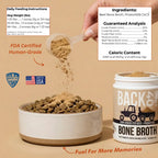 Beef Bone Broth Powder for Dogs with Probiotics, Made from Grass-Fed Bones for Savory Meal Topping