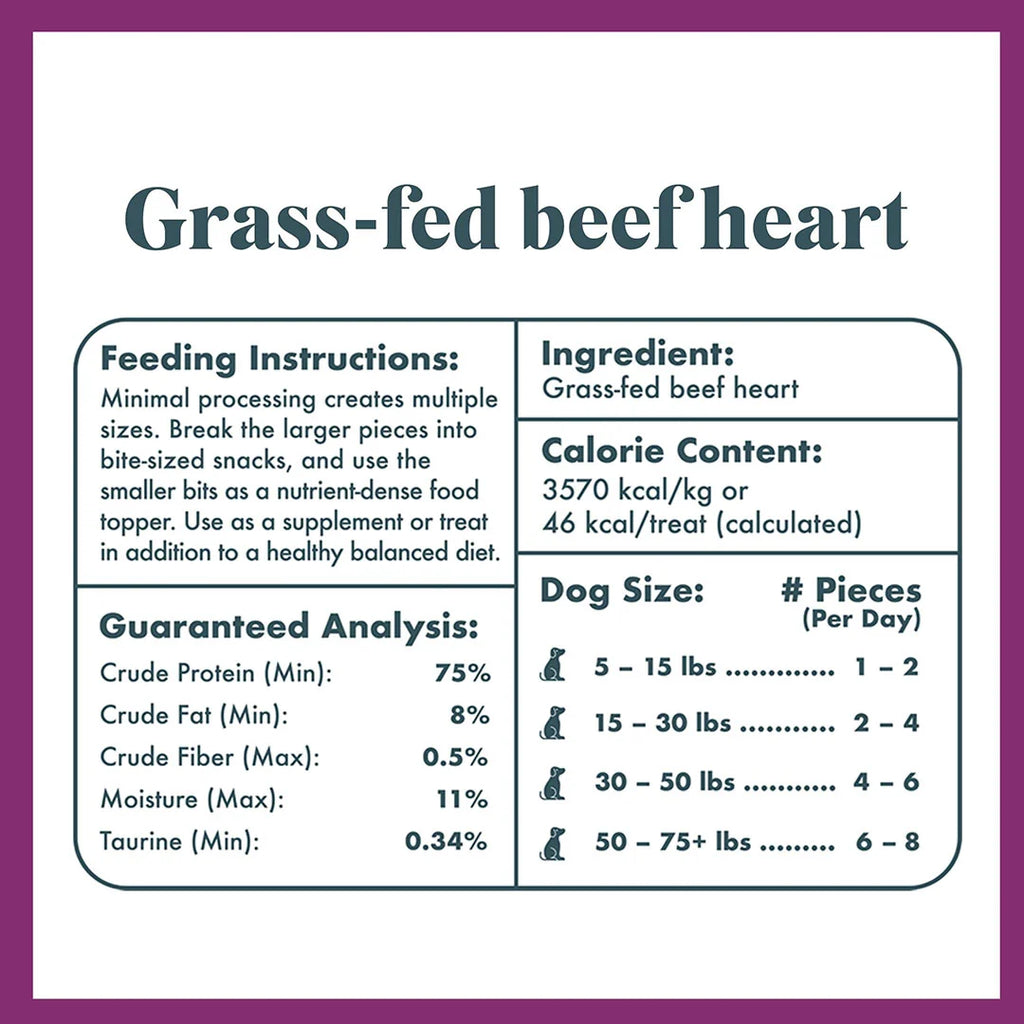 Beef Heart Jerky Dog Treats, Single-Ingredient Grass-Fed