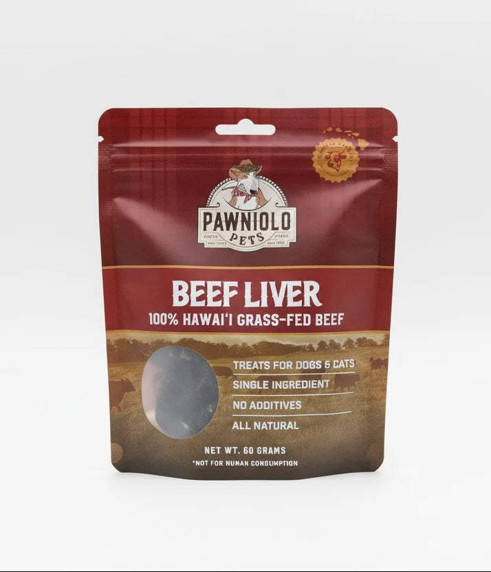 Beef Liver Pet Treats, Gently Dehydrated 100% Grass Fed & Finished Hawai'i Beef, Crunchy Breakable Chews
