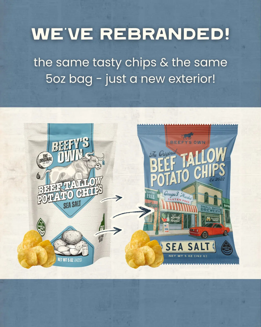 Beef Tallow Potato Chips Fried in Small Batches