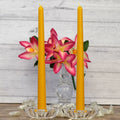 Beeswax Dinner Candles, 25 cm Tapered Pair or 6/12 Candle Sets with Natural Honey Scent · beeswax candles