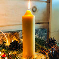 Beeswax Pillar Candles Set with 30+ Hour Burn Time, 6.5-Inch Colonial Design and Pure Cotton Wicks