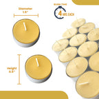 Beeswax Tealight Candles, Hand-Poured in Virginia and Unscented