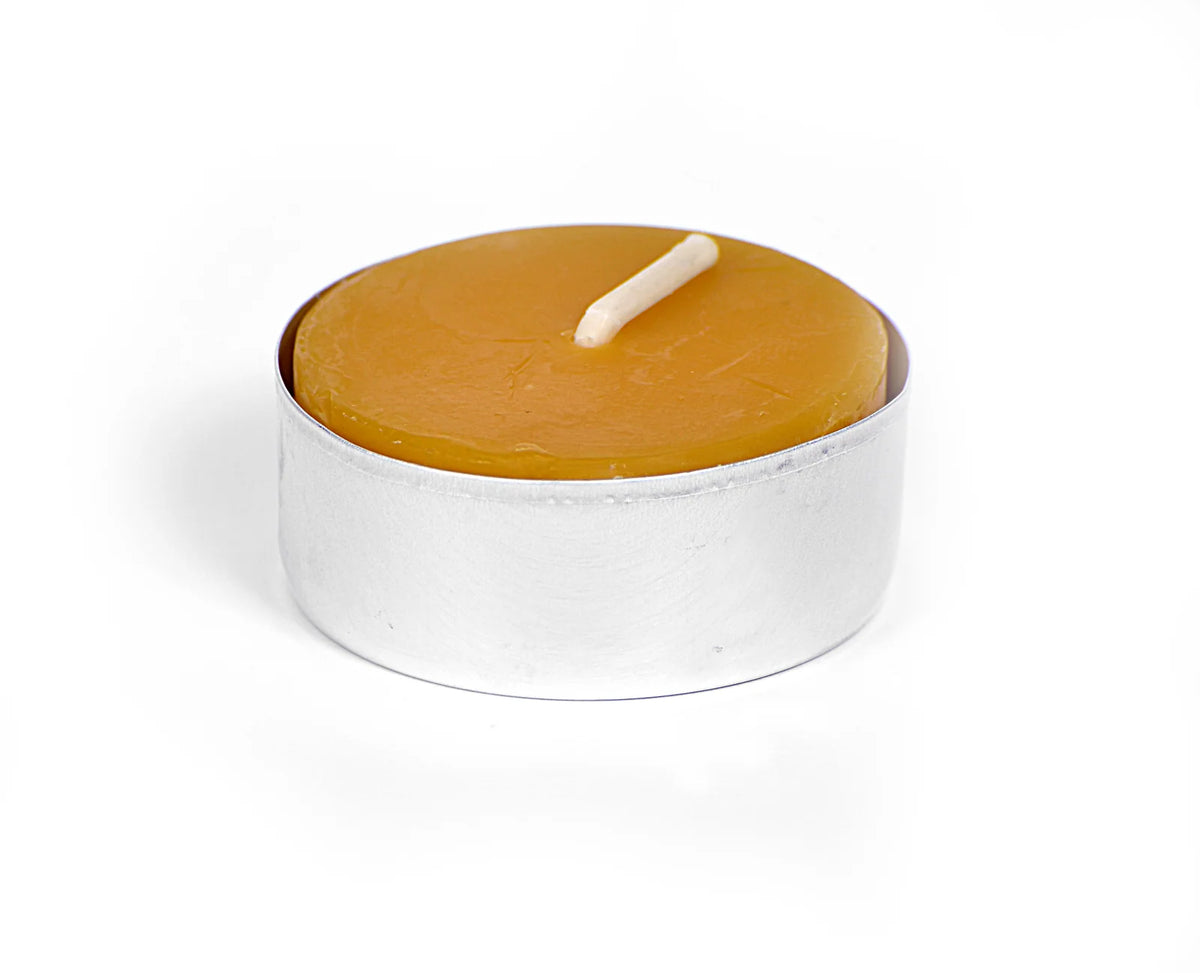 Beeswax Tealight Candles, Hand-Poured in Virginia and Unscented