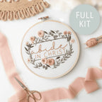 Beginner Scripture Embroidery Kit with 6-Inch Hoop, John 15:4 Design and Video Stitching Tutorials