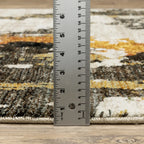 Beige and Charcoal Abstract Area Rug