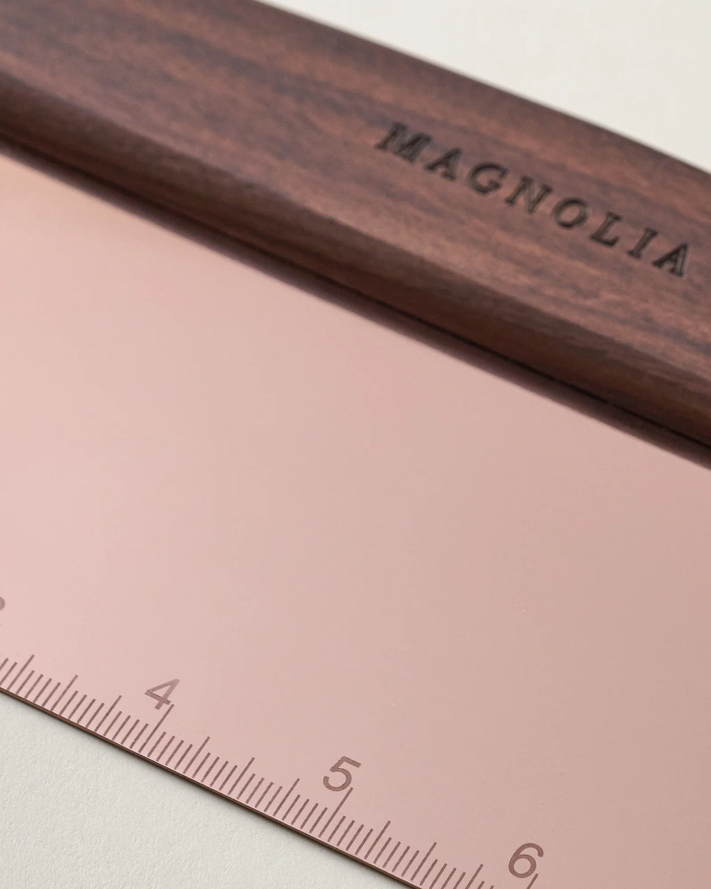 Bench Scraper with Walnut Handle for Dough Portioning, Vegetable Transfer and Everyday Kitchen Prep