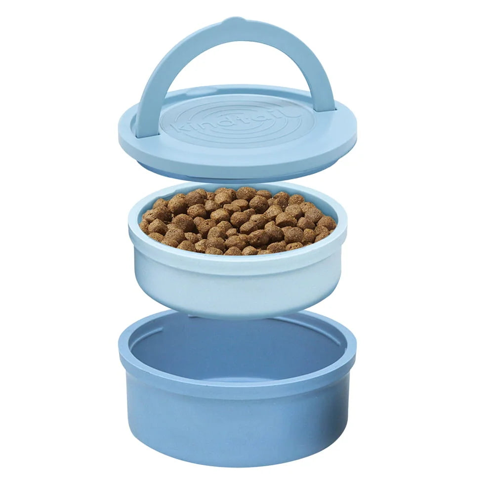 Bento-Style Travel Dog Food and Water Bowls