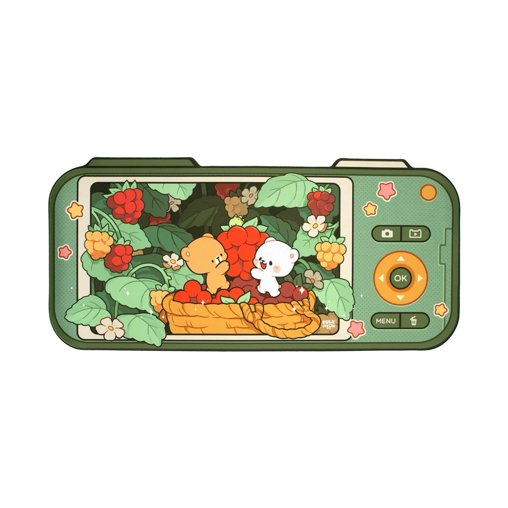 Berry Picking Desk Mat for Keyboard and Mouse, Cute Desktop Decor for Home or Office Workspaces