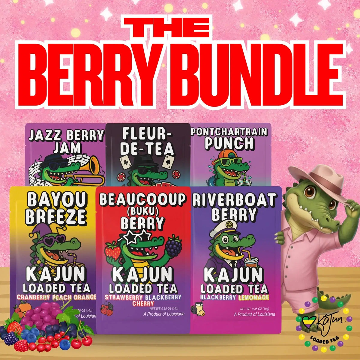 Berry Tea Variety Bundle with Six Individually Packed Flavors for Sharing or Taking Along When Traveling
