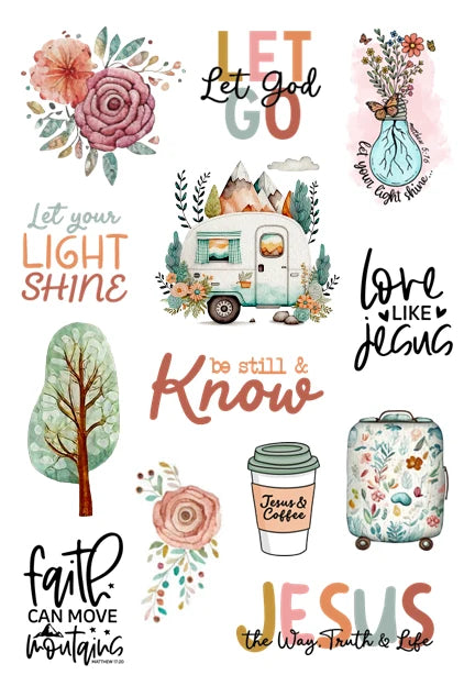 Bible Journaling Sticker Book with 10 Colorful Matte Sheets and 157 Stickers for Planners, Journals, and Creative Notes