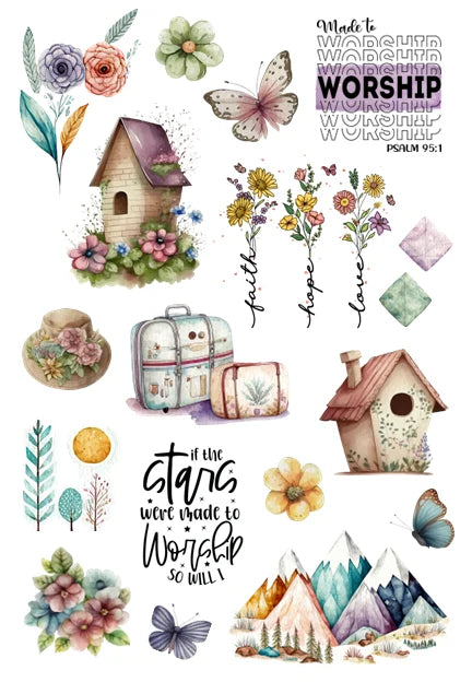 Bible Journaling Sticker Book with 10 Colorful Matte Sheets and 157 Stickers for Planners, Journals, and Creative Notes