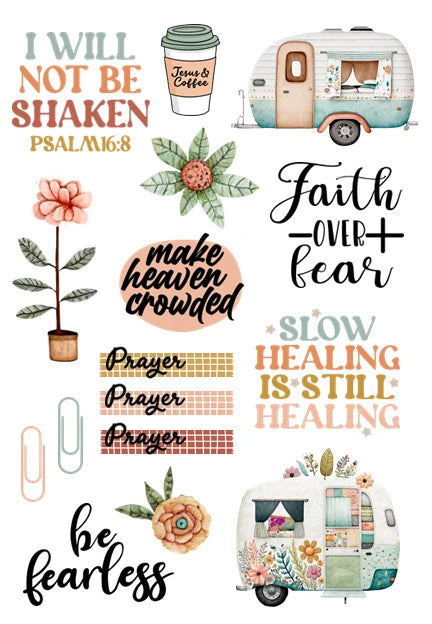 Bible Journaling Sticker Book with 10 Colorful Matte Sheets and 157 Stickers for Planners, Journals, and Creative Notes