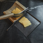 Biltong Cutter with Sharp Stainless Steel Blade, Solid Wood Base and Removable Magnetic Catch Pan