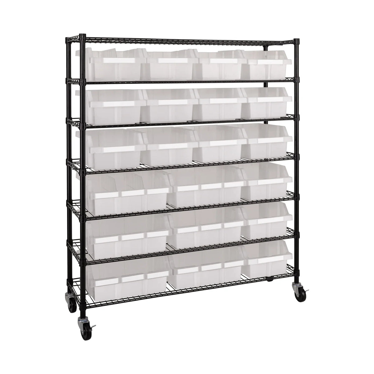 Bin Rack, Black Shelf/Semi-Translucent Bins