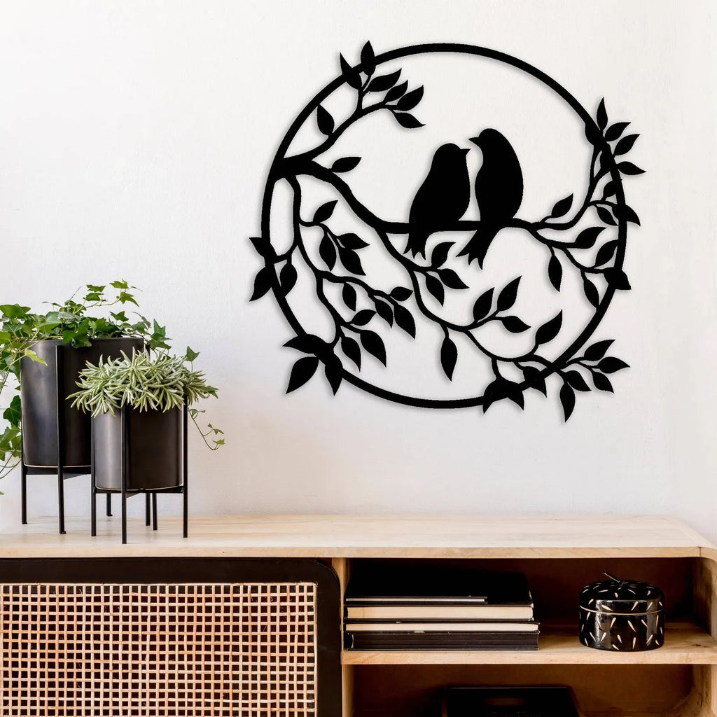 Bird Tree Metal Wall Art in Lightweight 3mm Aluminum Composite