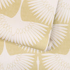 Bird Wallpaper with Peel and Stick Application, Mid-Century Feather Flock Pattern in Multiple Scalloped Colorways