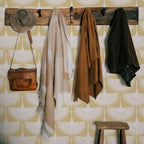 Bird Wallpaper with Peel and Stick Application, Mid-Century Feather Flock Pattern in Multiple Scalloped Colorways