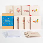 Birthday Greeting Card Pack with 12 Assorted Cake Designs and Blank Envelopes for Celebrations