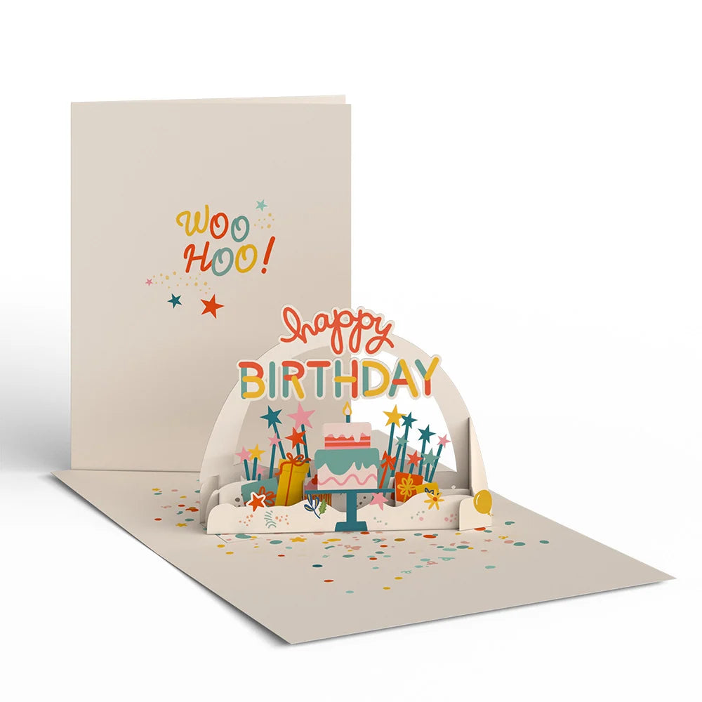 Birthday Greeting Card Pack with 12 Assorted Cake Designs and Blank Envelopes for Celebrations
