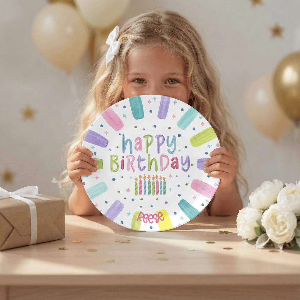 Birthday Plate with Name-Centered Design for Special Breakfasts and Celebratory Party Table Settings