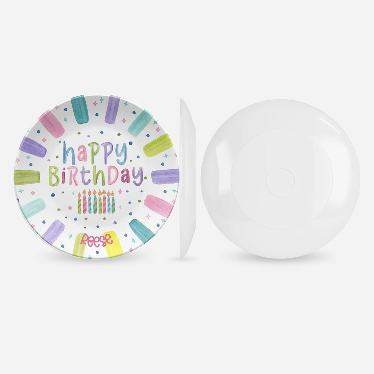 Birthday Plate with Name-Centered Design for Special Breakfasts and Celebratory Party Table Settings
