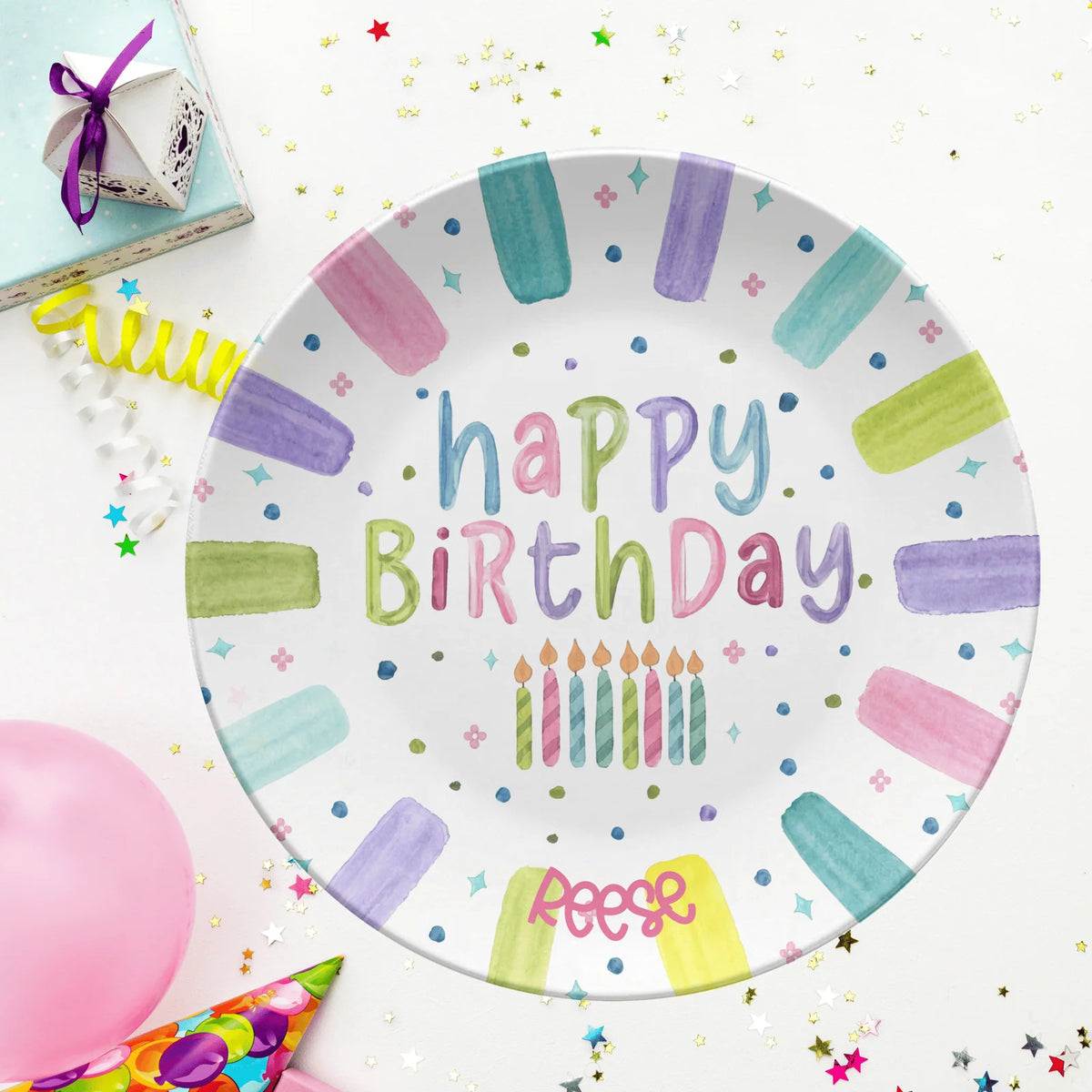 Birthday Plate with Name-Centered Design for Special Breakfasts and Celebratory Party Table Settings