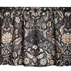 Black Floral Curtains and Valance, 35" x 19" Valance