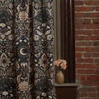 Black Floral Curtains and Valance