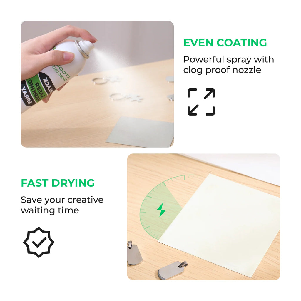 Black Laser Marking Spray, 8.5oz, for High-Contrast Engraving on Stainless Steel, Copper and Aluminum