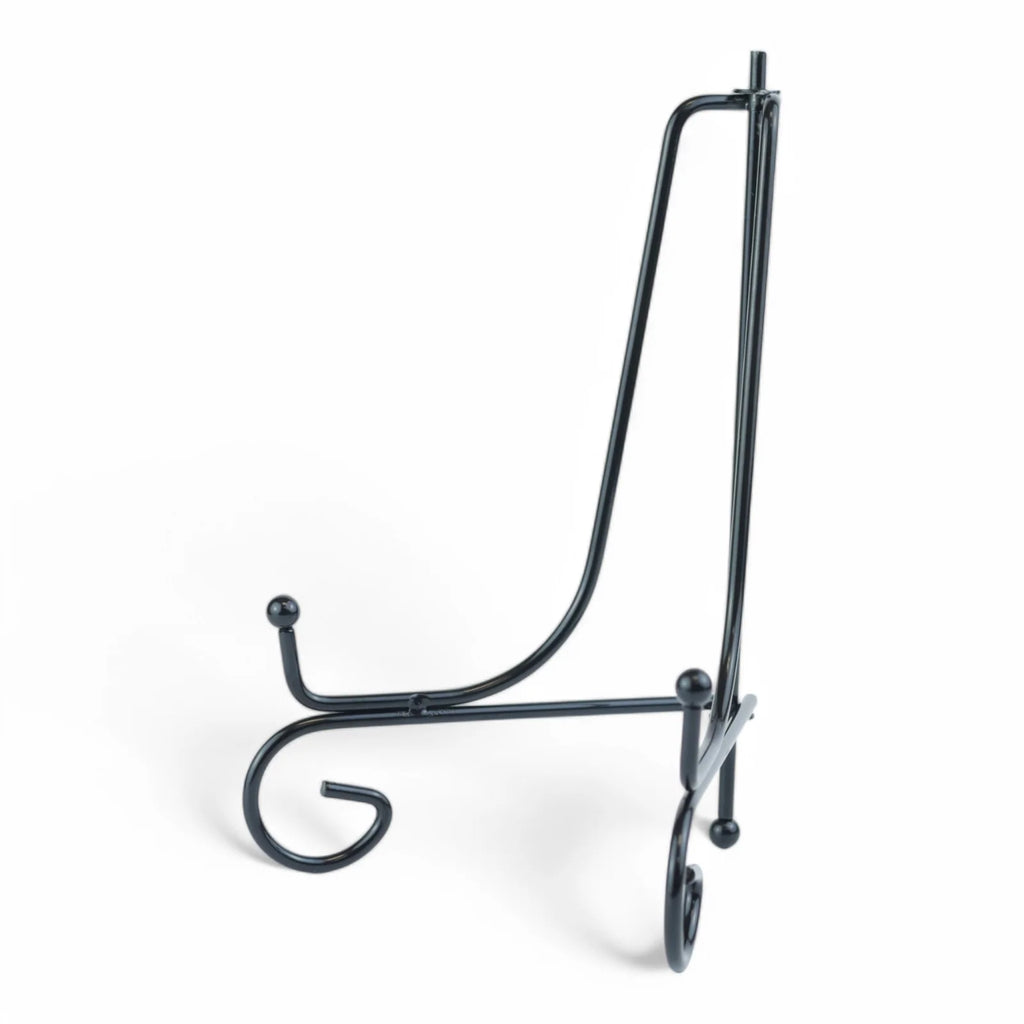 Black Metal Easel Display Stand, 7-Inch Curved Wire Design