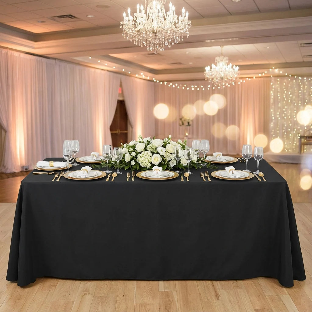 Black Polyester Tablecloth