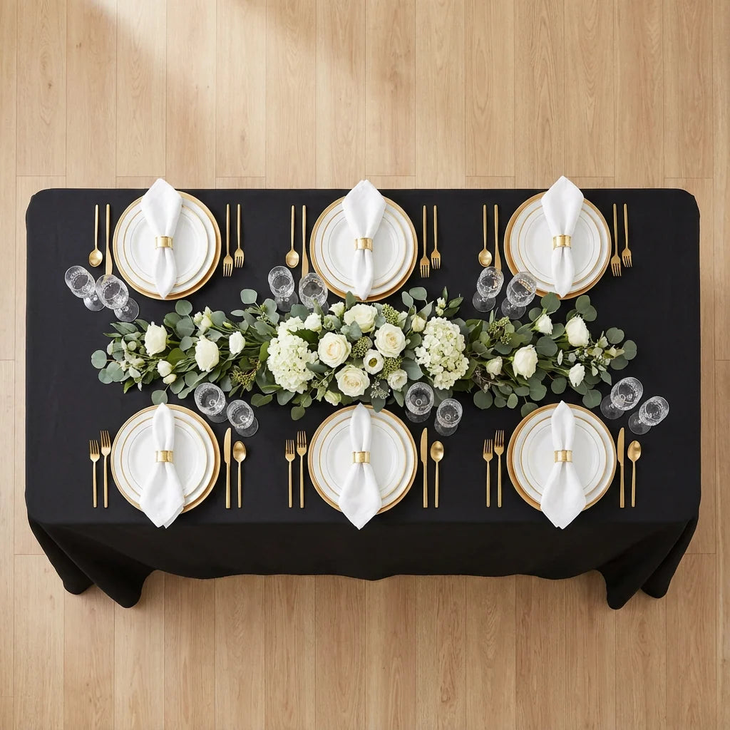Black Polyester Tablecloth