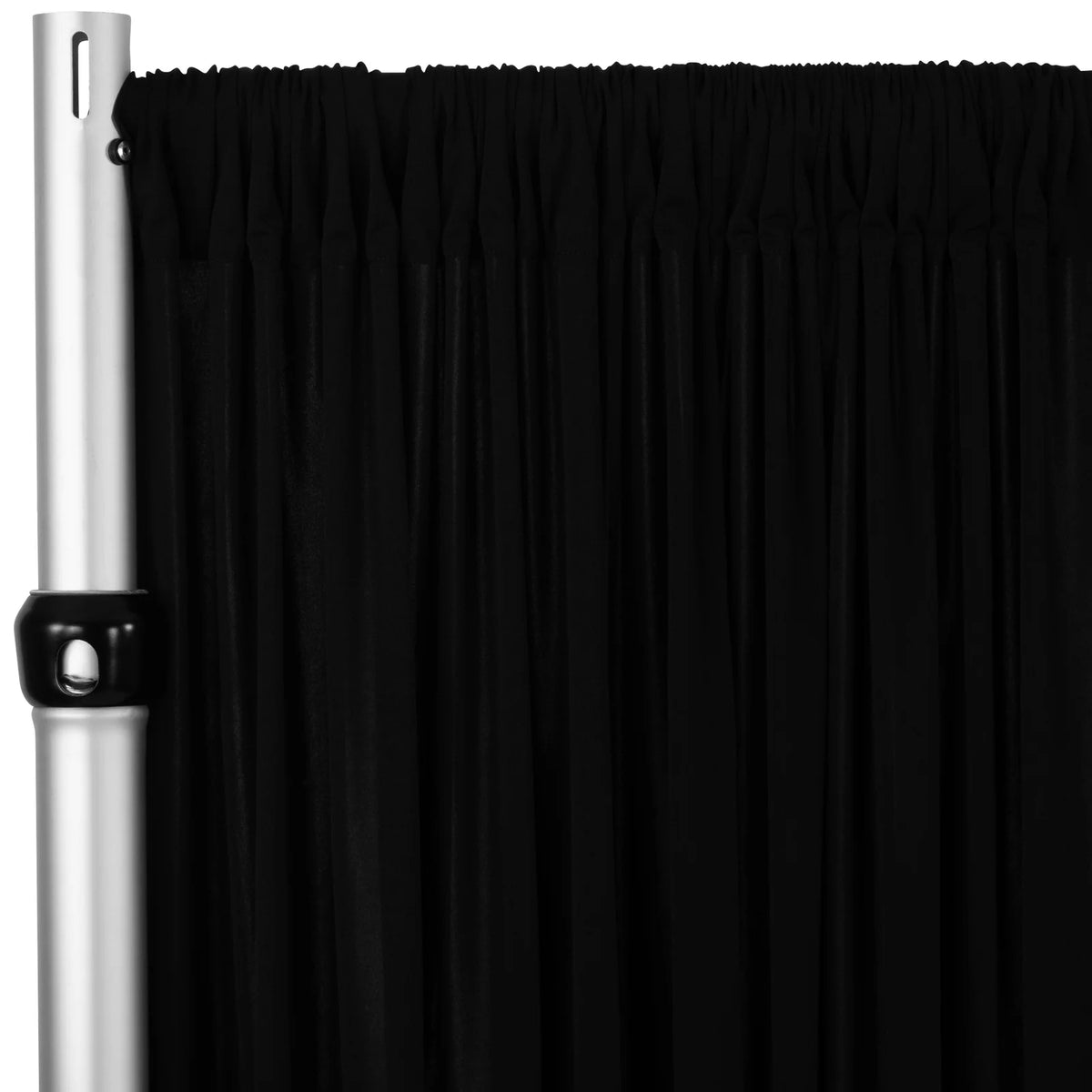 Black Spandex 4-Way Stretch Drape Curtain, 16 ft High x 60 in