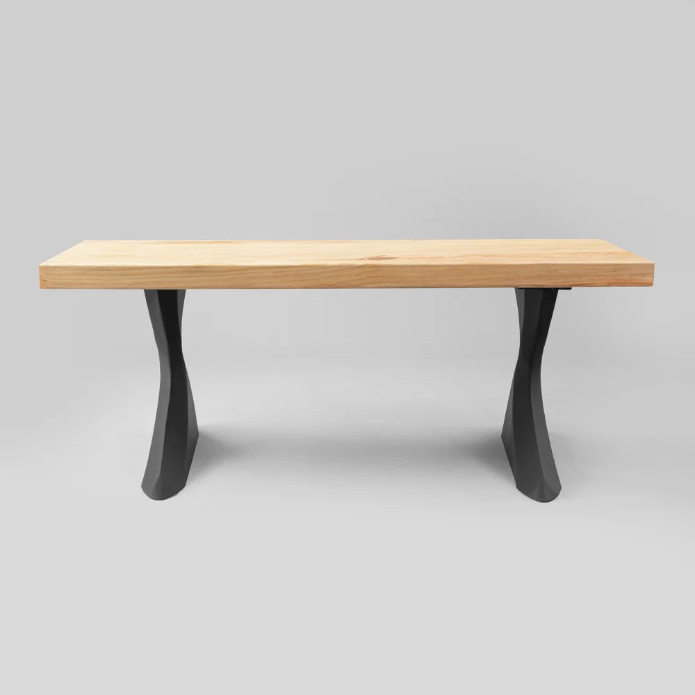 Black Steel Coffee Table Legs, 16.1-Inch Minimalist Screw-In Pair for Wood, Marble, Glass, Stone, or Concrete Tops