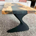 Black Steel Coffee Table Legs, 16.1-Inch Minimalist Screw-In Pair for Wood, Marble, Glass, Stone, or Concrete Tops