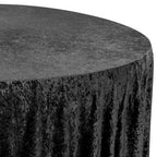 Black Velvet Round Tablecloth, 120-Inch Diameter