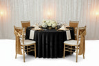 Black Velvet Round Tablecloth, 120-Inch Diameter