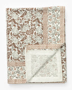 Block Print Tablecloth in Rust Cotton-Linen Blend