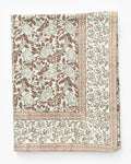 Block Print Tablecloth in Rust Cotton-Linen Blend