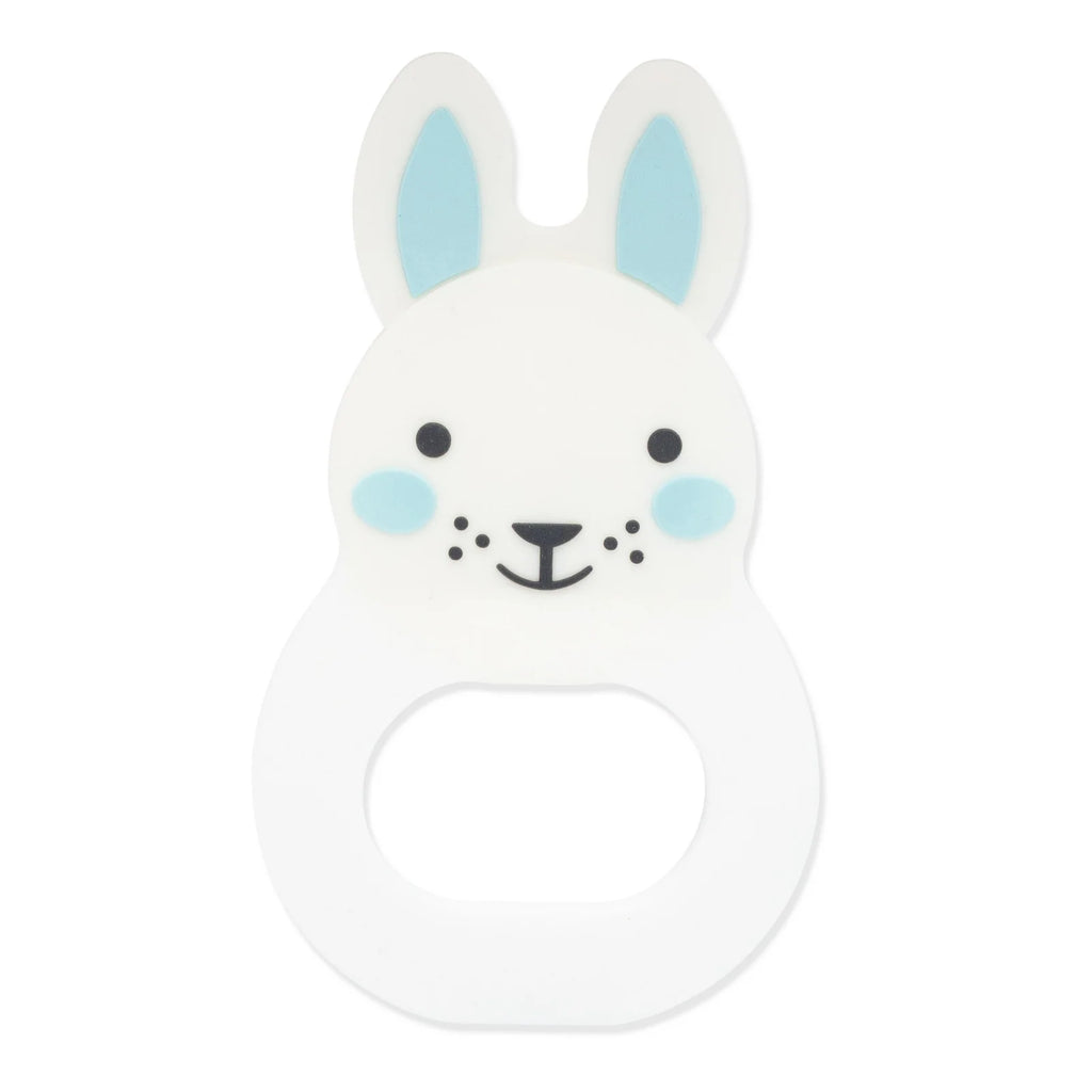 Blue Bunny Sensory Teething Toy with Soft Textures for Babies to Explore During Teething and Play