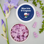 Blue Iris & Cognac Soy Wax Melts with Davana, Bourbon Vanilla and Spiced Orris Aroma · Blue iris and cognac-inspired aroma