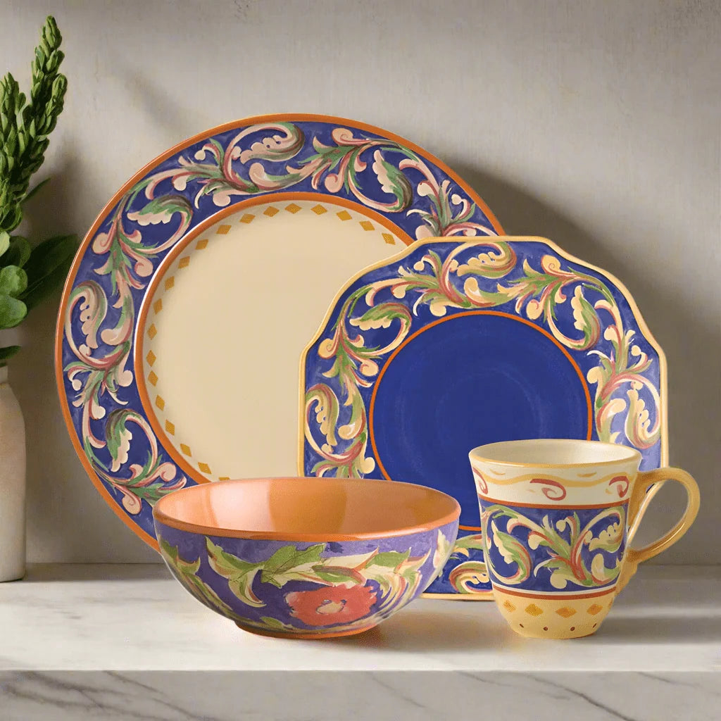 Blue Stoneware Dinnerware Set