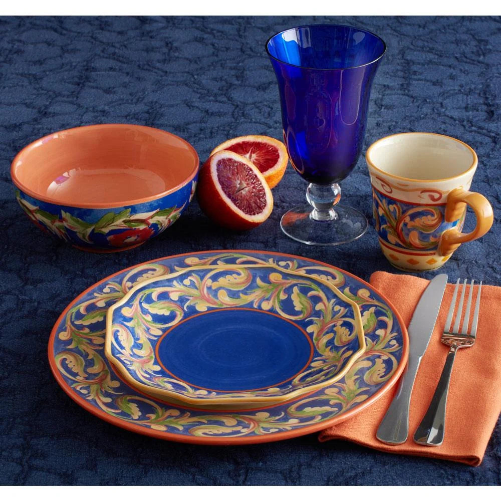 Blue Stoneware Dinnerware Set