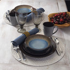 Blue Stoneware Dinnerware Set