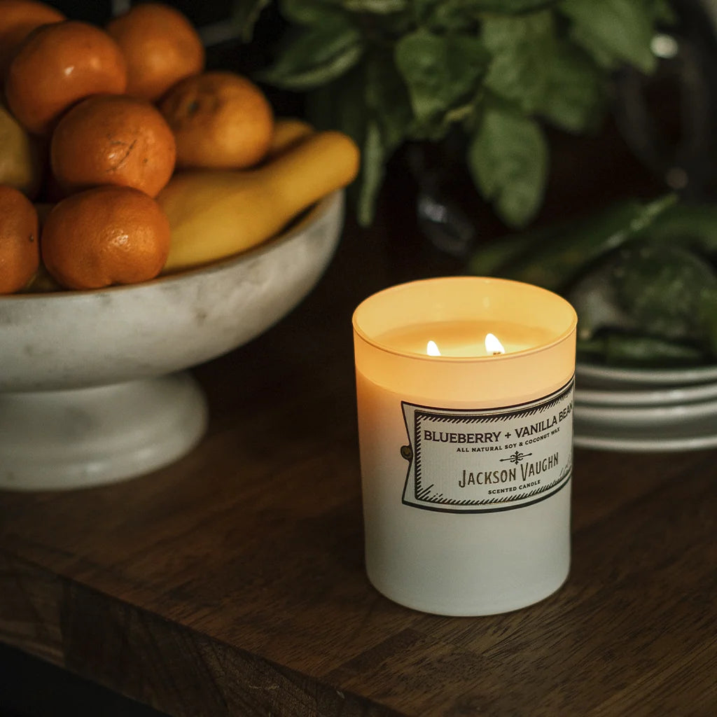Blueberry and Vanilla Bean Scented Candle for Cozy Bedroom Rituals with Warm Tonka Notes · Wild blueberry scent