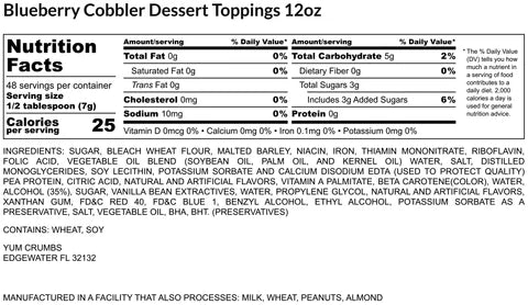 Blueberry Cobbler Dessert Toppings