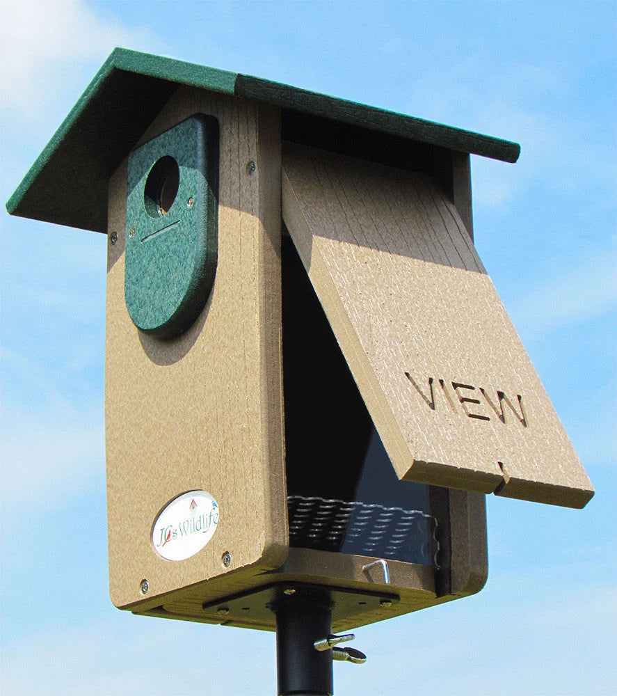 Bluebird House in Recycled Poly Lumber with a Clear Viewing Window and Separate Cleaning Door